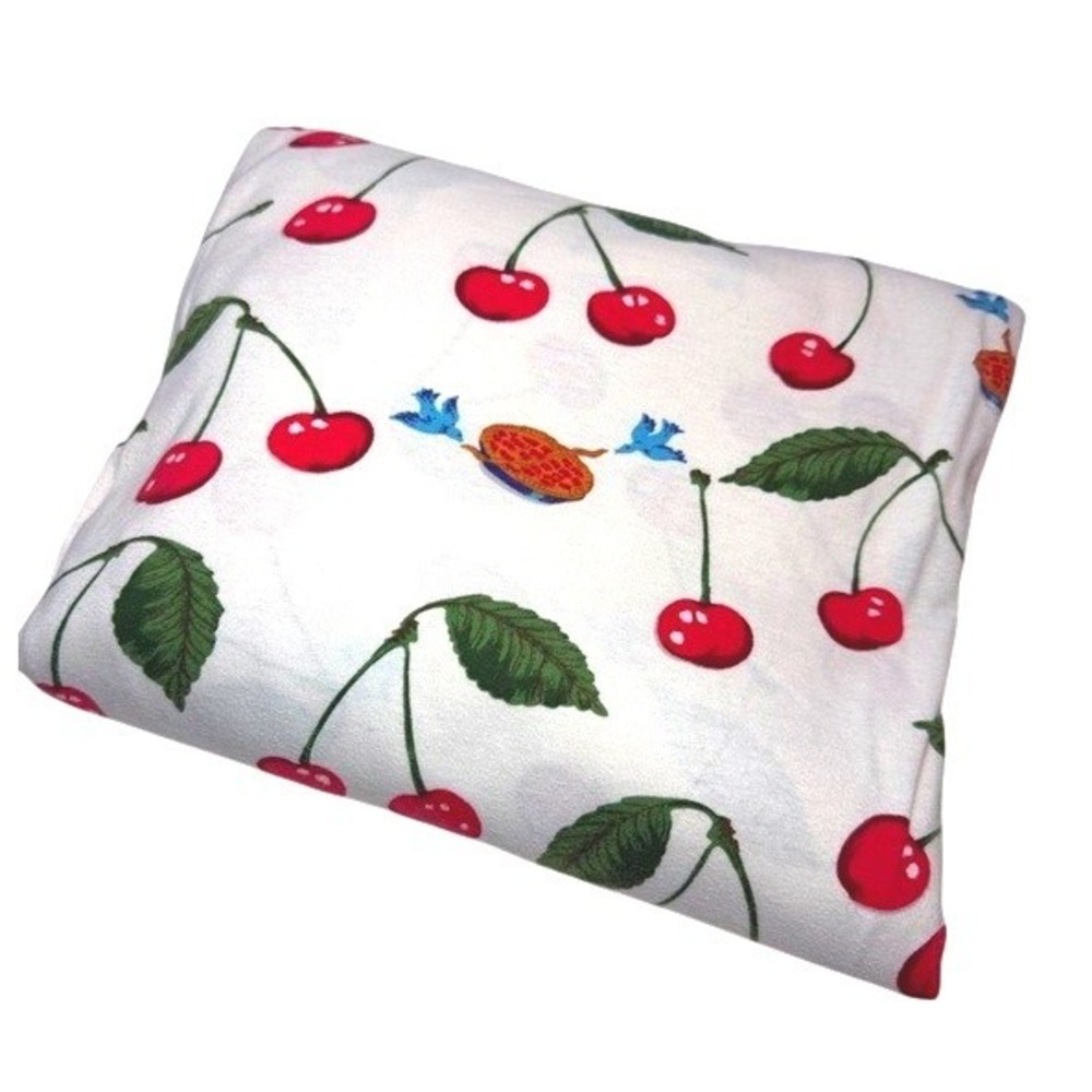 Nick & Nora Cherry Pie ONE Twin Flat Sheet Jersey 100% Cotton Bright 2006 Retro